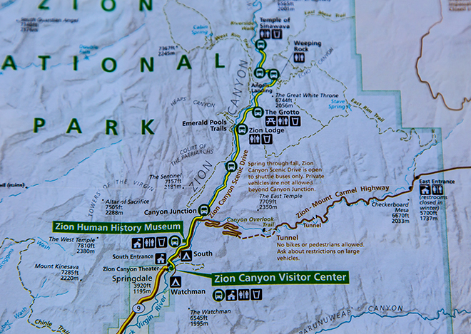  Karte vom Zion National Park | Utah